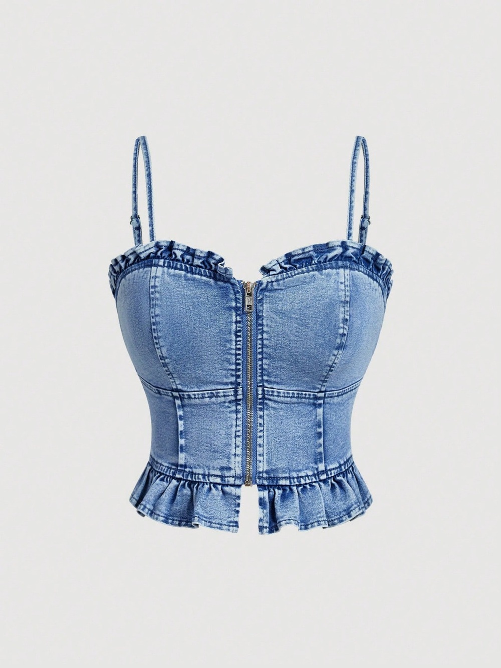 Sweetheart Neck Denim Cami